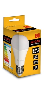 KODAK Žárovka LED Globe A60 E27 6W/43W 520lm, denní bílá, nestmívatelná