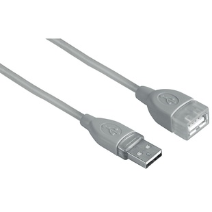 HAMA kabel USB 2.0 prodlužovací, typ A (zásuvka) &lt;--&gt; typ A (vidlice), 0,5 m, šedý