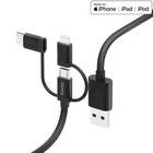 HAMA kabel 3v1 Essential Line USB 2.0, typ USB A (vidlice) <--> typ micro USB B / USB C / Lightning (vidlice), 1,5 m, černý