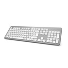 HAMA KW-700 bezdrátová klávesnice, USB, 2,4GHz reciever, CZ+SK layout, stříbrná / bílá