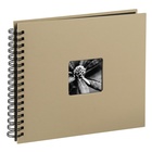 HAMA album klasické spirálové FINE ART béžové (taupe), 28x24cm, 50 stran, černé listy