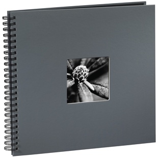 HAMA album klasické spirálové FINE ART šedé, 36x32cm, 50 stran, černé listy