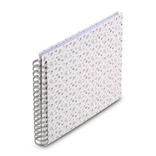 HAMA album klasické spirálové FLORAL, 28x24 cm, 50 stran, bílé listy