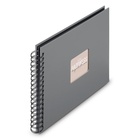 HAMA album klasické spirálové FINE ART šedé (Stone Grey), 28x24 cm, 50 stran, černé listy