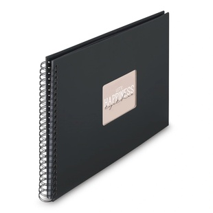 HAMA album klasické spirálové FINE ART černé (New Black), 36x32 cm, 50 stran, černé listy