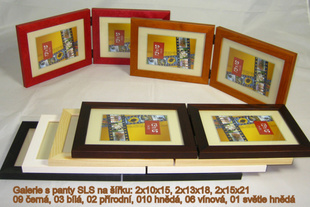 CODEX rám dřevo SLS GALERIE (s pantem)  2x 13x18 na šířku, tmavé dřevo (010)