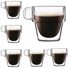 VIALLI DESIGN Sada 6ks dvoustěnných skleněných espresso šálků SENSO 7435, 150 ml (75x75x80 mm)