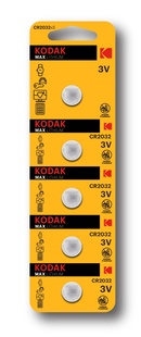 KODAK ULTRA LITH BATT KCR2032-5/PERF    3V