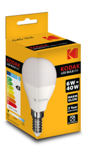 KODAK Žárovka LED Golf G45 E14 6W/43W 520lm, teplá bílá, nestmívatelná