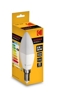 KODAK Žárovka LED Candle C37 E14 3W/25W 200lm, teplá bílá, nestmívatelná