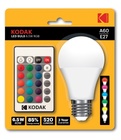 KODAK Žárovka LED RGB A60 E27 6W/40W 520lm, 16 barev, dálkové ovládání