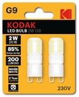 KODAK Žárovka LED G9, 2 balení, 2W/20W, 230V, 200 lm, teplá bílá, nestmívatelná