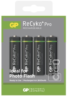 GP nabíjecí baterie AA (HR6) ReCyko+ Pro Photo Flash, NiMH, 2600mAh, 4x/bl.l