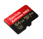 SANDISK 64 GB microSDXC Extreme Pro, 100MB/s, A1 UHS-I V30 (Class 10) + adaptér