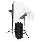 HELIOS Helios LED 200s Performance Kit (2x LED lampa, 2x stativ LS12, 1x softbox 80x100cm, 1x deštník 100cm, transportní taška)