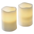 HAMA LED dekorativní svíčka z pravého vosku (7,5x10x7,5cm), sada 2ks/bal, napájeno 3x AAA (není součástí balení)