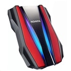 ADATA HD770G červený 2 TB, externí HDD 2,5", USB 3.2, odolný, RGB podsvícení