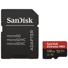 SANDISK 128 GB microSDXC Extreme Pro, 170MB/s, A2 UHS-I U3 (Class 10) V30+ adaptér