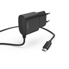 HAMA Síťová nabíječka Basic Line s kabelem USB typ C (USB-C), 2,4A / 5V