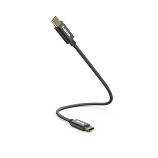 HAMA kabel Essential Line USB 2.0, typ USB C (vidlice) &lt;--&gt; typ USB C (vidlice), 0,2 m, černý