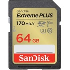 SANDISK 64 GB SDXC karta Extreme PLUS, 170MB/s / 80MB/s, UHS-I U3 V30 (Class 10)