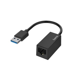 HAMA Síťový adaptér Essential Line, USB-A (USB 3.1 Gen 1) &lt;-&gt; RJ45, Gigabit Ethernet