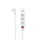 HAMA prodlužovací přívod bílý, 3 x zásuvka (schuko), USB-C PD/USB-A QC 18 W, maximální zatížení: 3680 W/16 A (230 V)