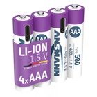 ANSMANN aku AAA Type 500 USB-C, Li-Ion 400mAh, 1,5V, 4x/bl (včetně 4in1 USB-C kabelu)