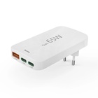 HAMA Síťová rychlá USB nabíječka, GaN 2x USB-C + USB-A, PD/QC 65 W, plochá, skládací