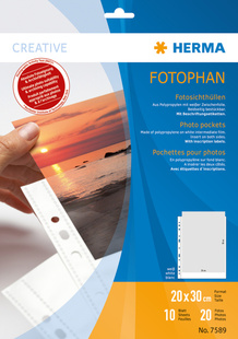 HERMA Fotophan zakládací kapsa na foto 20x30 cm bílá, 2x foto (na šířku), 10 listů, Polypropylen (PP)