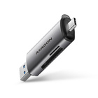 AXAGON CRE-SAC čtečka paměťových karet SD/microSD, SDXC/microSDXC (do 2 TB), USB 3.2 Gen Type A + Type C, podpora UHS-I