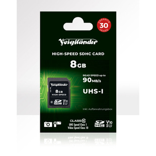 VOIGTLÄNDER 8 GB SDHC karta, 90 MB/s, UHS-I U1 V10 (Class 10)