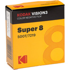 KODAK Vision3 500T Tungsten-Balanced Color Neg. Movie Film (#7219) Super 8 (ISO 500), Cartridge 15m (Single perforated)