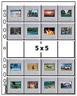 HAMA obal polypropylenový pro 20ks diarámečků 5x5cm,  tloušťka 2,3mm, 25 listů/bal
