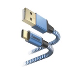 kabel Reflective USB 2.0, typ USB A (vidlice) &lt;--&gt; typ USB C (vidlice), 1,5 m, modrý_obr2