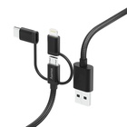 kabel 3v1 Essential Line USB 2.0, typ USB A (vidlice) &lt;--&gt; typ micro USB B / USB C / Lightning (vidlice), 1,5 m, černý_obr2