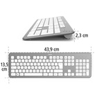 KW-700 bezdrátová klávesnice, USB, 2,4GHz reciever, CZ+SK layout, stříbrná / bílá_obr7