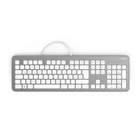 KC-700 klávesnice, USB, CZ+SK layout, stříbrná / bílá_obr4