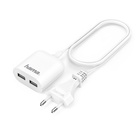 Dvojitá síťová nabíječka s kabelem (euro vidlice), 2x USB zásuvka, 2,4A, 12W, bílá_obr4