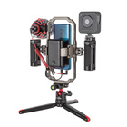 Professional Phone Video Rig Kit [3384B], univerzální sada pro natáčení smartphonem (klec, madla, mikrofon, LED světlo, stativ)_obr2